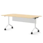 Pro összecsukható asztal 1800 mm széles lappal, 600 mm-es fehér lábbal + takarópanel