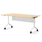 Pro összecsukható asztal 1800 mm széles lappal, 600 mm-es fehér lábbal + takarópanel + polc