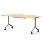 Pro összecsukható asztal 1800 mm széles lappal, 600 mm-es szürke lábbal + polc