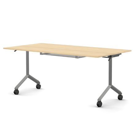 Pro összecsukható asztal 1800 mm széles lappal, 600 mm-es szürke lábbal + polc