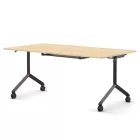 Pro összecsukható asztal 1800 mm széles lappal, 750 mm-es fekete lábbal + polc