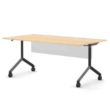 Pro összecsukható asztal 1800 mm széles lappal, 750 mm-es fekete lábbal + takarópanel