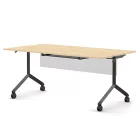 Pro összecsukható asztal 1800 mm széles lappal, 750 mm-es fekete lábbal + takarópanel + polc