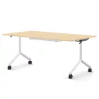Pro összecsukható asztal 1800 mm széles lappal, 750 mm-es fehér lábbal + polc