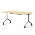 Pro összecsukható asztal 1800 mm széles lappal, 750 mm-es szürke lábbal + polc