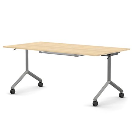 Pro összecsukható asztal 1800 mm széles lappal, 750 mm-es szürke lábbal + polc