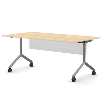 Pro összecsukható asztal 1800 mm széles lappal, 750 mm-es szürke lábbal + takarópanel