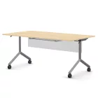 Pro összecsukható asztal 1800 mm széles lappal, 750 mm-es szürke lábbal + takarópanel + polc