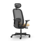 Papillon fekete irodai szék fejtámlával, csúsztatható üléssel
