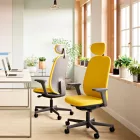 Papillon fehér irodai szék fejtámlával, csúsztatható üléssel