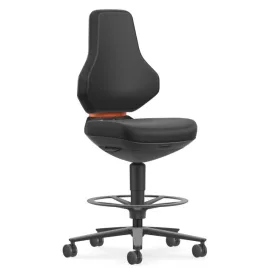   Bimos Texon 4 görgős, magasított munkaszék - fekete skintec párnázat