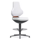 Bimos Texon Labor 3 fix talpas, magasított laborszék - fehér skintec párnázat