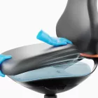 Bimos Texon Labor 4 görgős, magasított laborszék - szürke műbőr párnázat