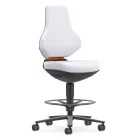 Bimos Texon Labor 4 görgős, magasított laborszék - fehér skintec párnázat