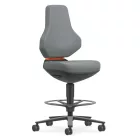 Bimos Texon Labor 4 görgős, magasított laborszék - szürke skintec párnázat