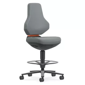   Bimos Texon Labor 4 görgős, magasított laborszék - szürke skintec párnázat